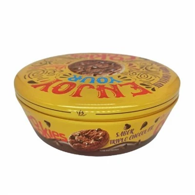 Round Cookie Packing Tin Box