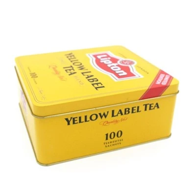 Square Metal Tea Tin Box