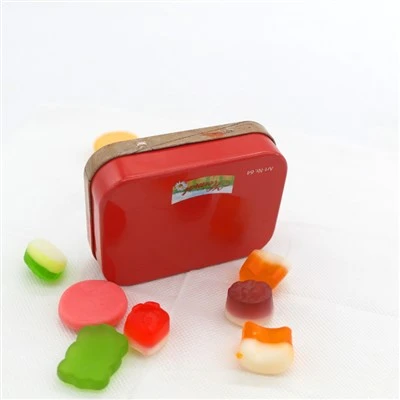 Chocolate Candy Iron Box with Hinged Lid